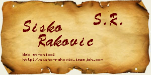 Sisko Raković vizit kartica